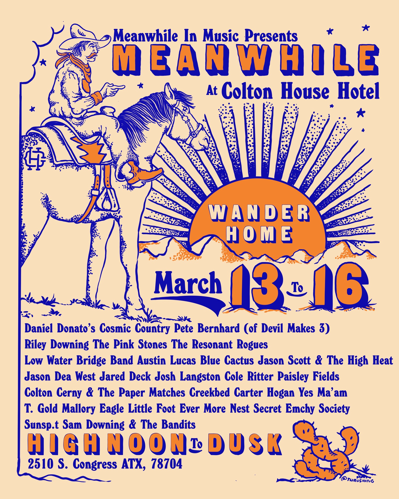 Meanwhile at Colton House — SXSW 2024 — show poster