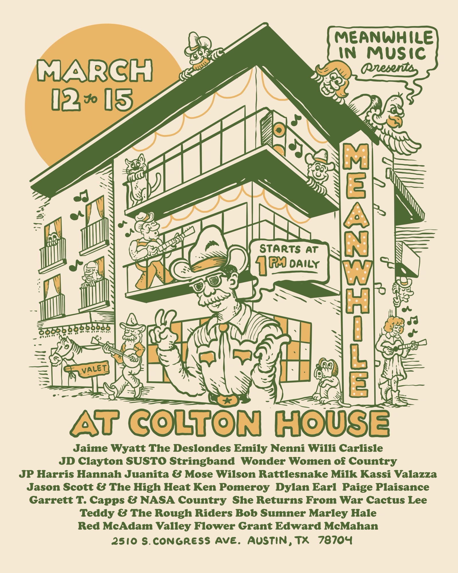 Meanwhile at Colton House — SXSW 2025 — show poster