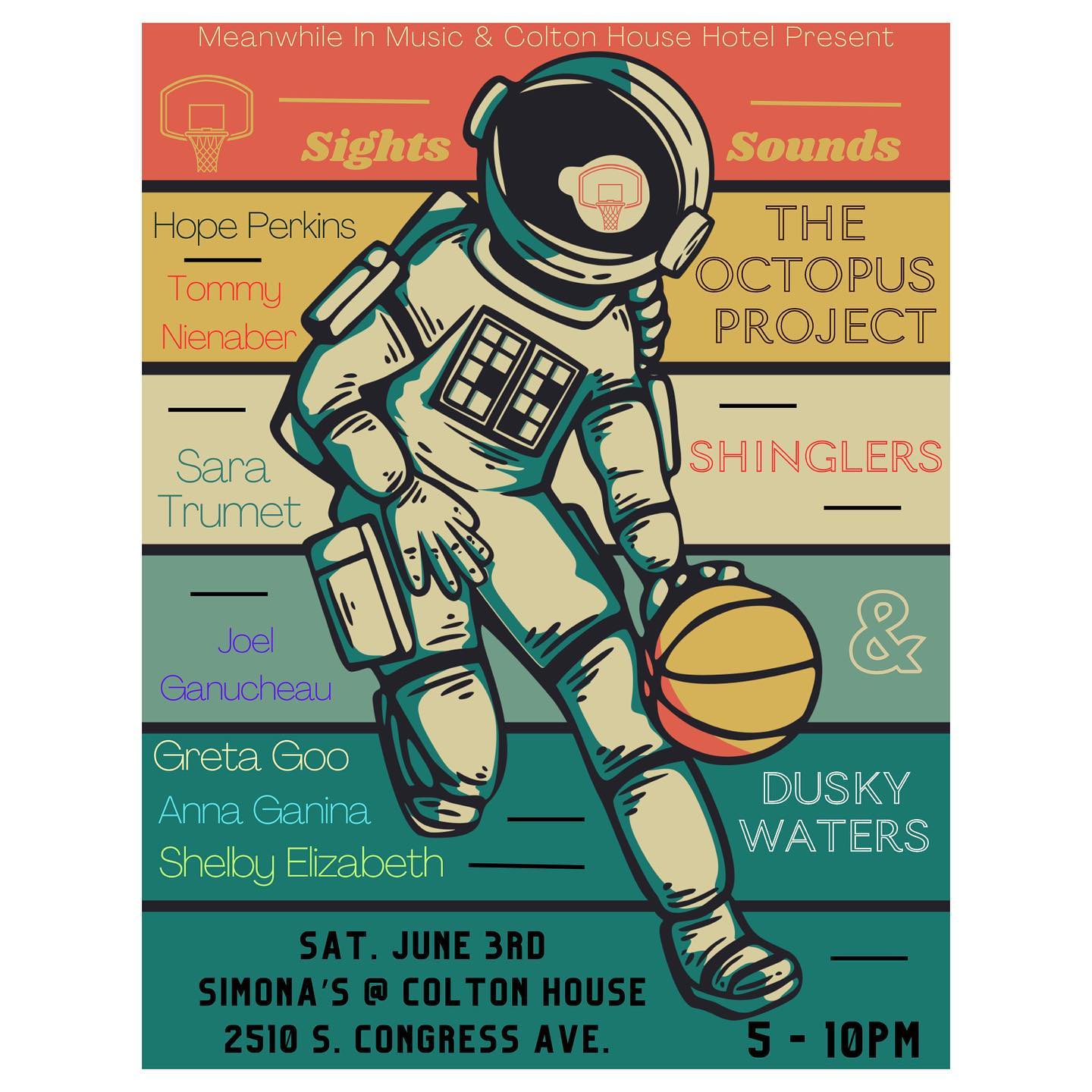 Sights & Sounds at Simona's @ Colton House — show poster